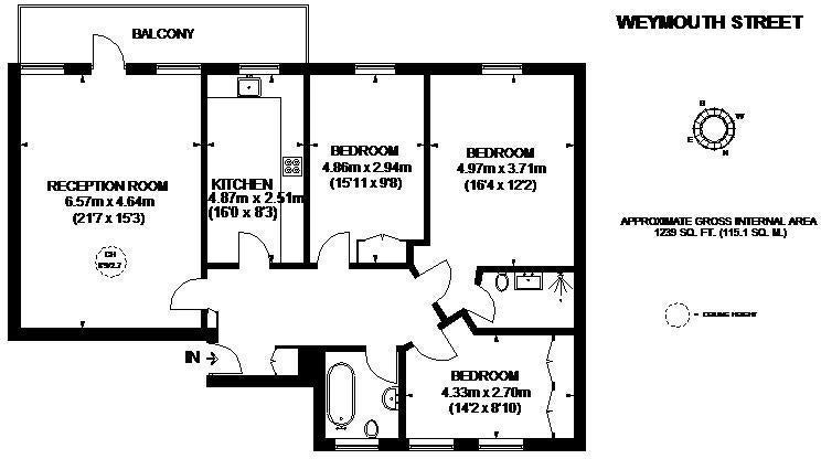Flat Weymouth Street in City of Westminster