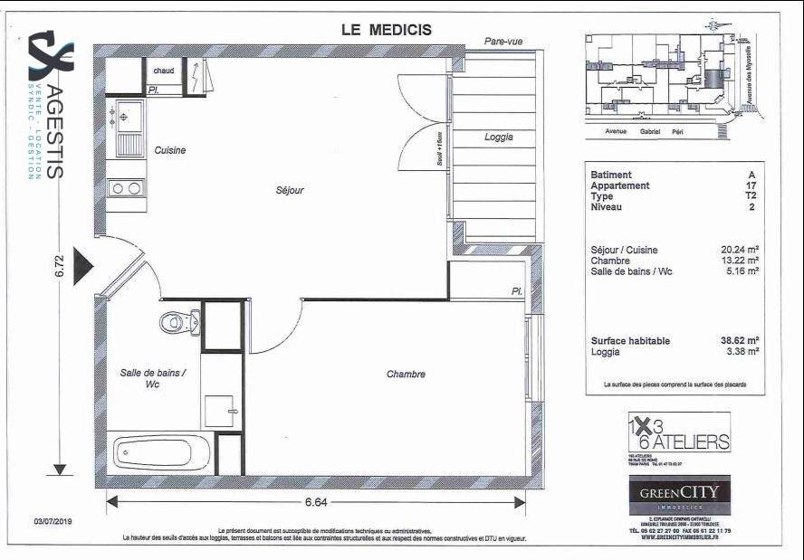 Appartement Avenue Gabriel Péri à Montfermeil