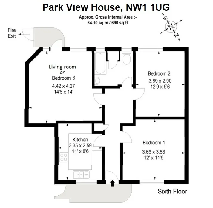Flat Goldington Street in Greater London