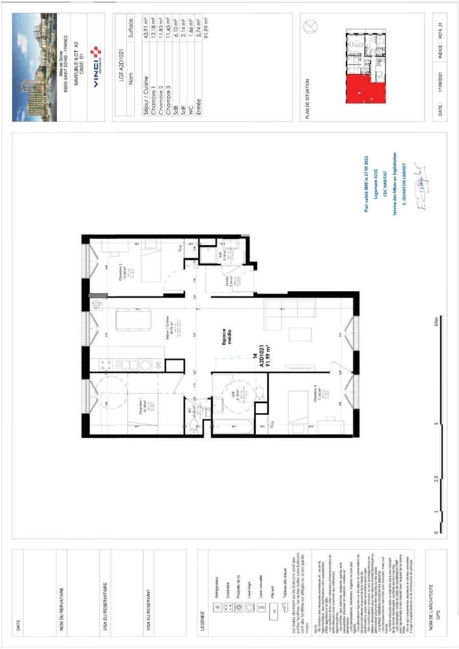Appartement Mail Ada Lovelace à Saint-Denis