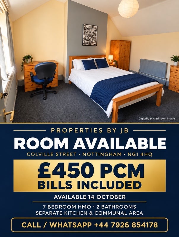 Room Colville Street in Nottingham