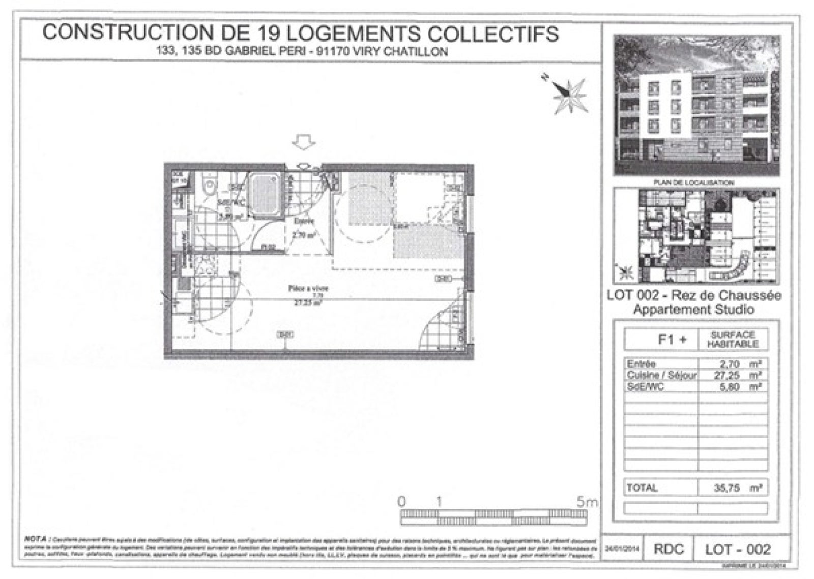 Flat Avenue Gabriel Péri in Sainte-Geneviève-des-Bois