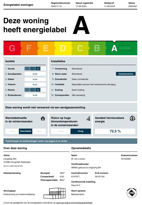 Appartement Lengweg in Hoogvliet Rotterdam