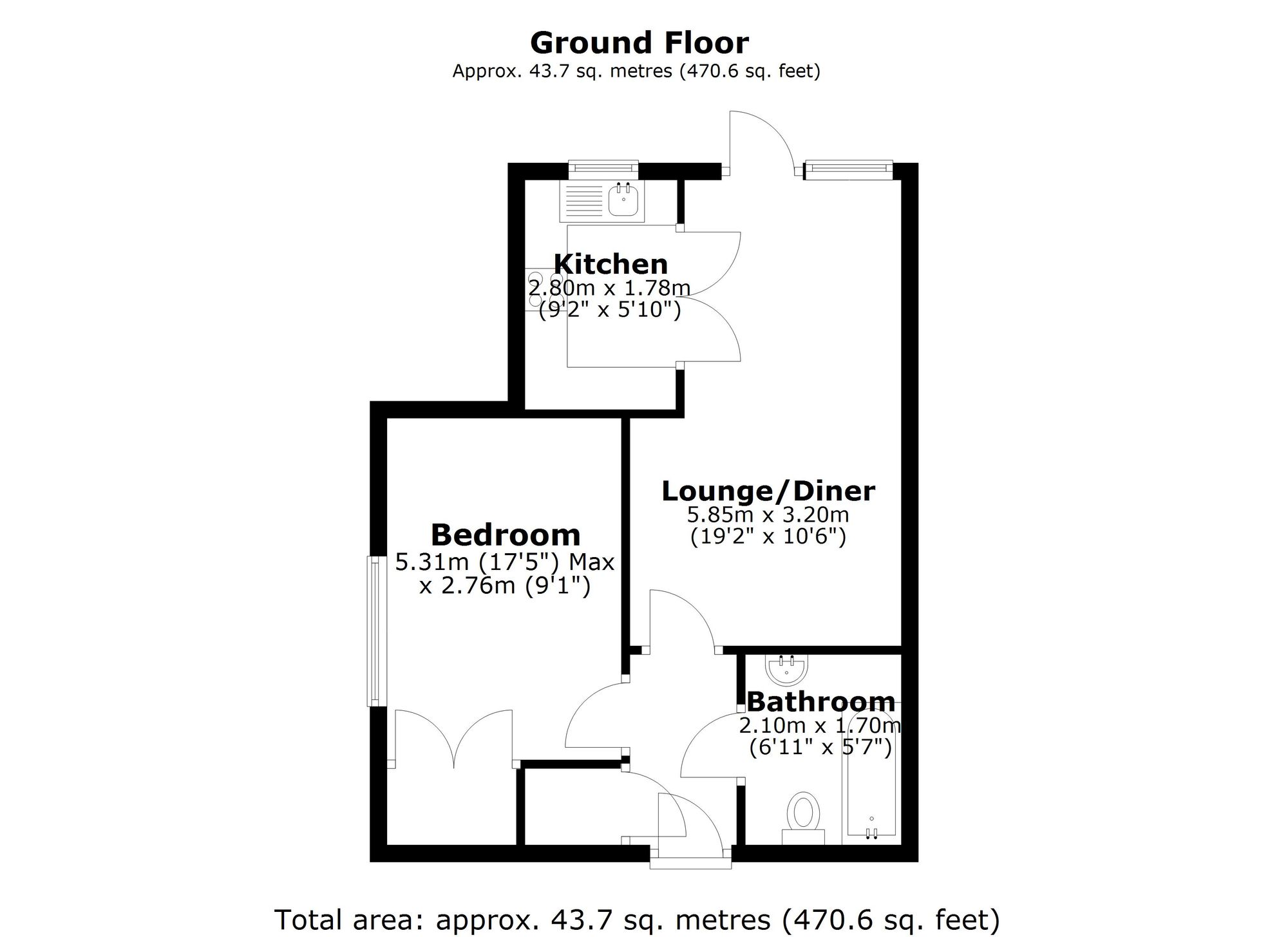 Flat Great North Road in Bassetlaw