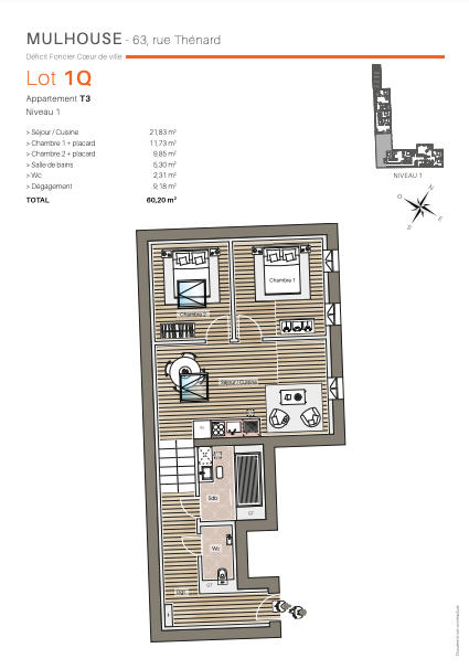 Flat Rue Thénard in Mulhouse