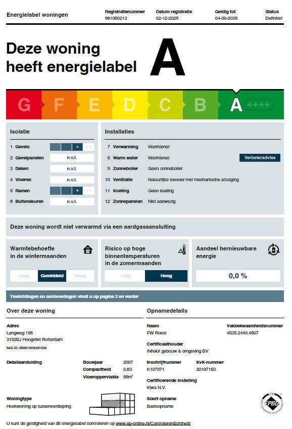 Appartement Lengweg 195 in Hoogvliet Rotterdam