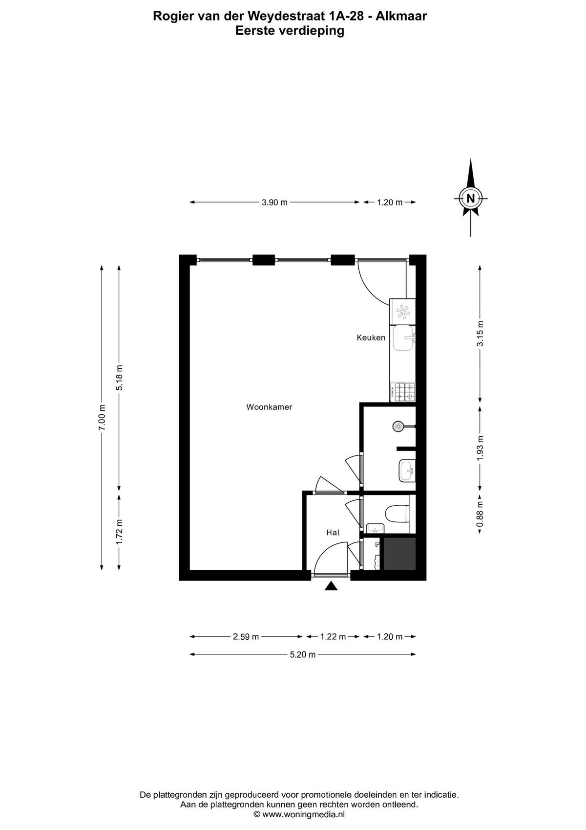 Appartement aan de Rogier van der Weydestraat in Alkmaar (594545)