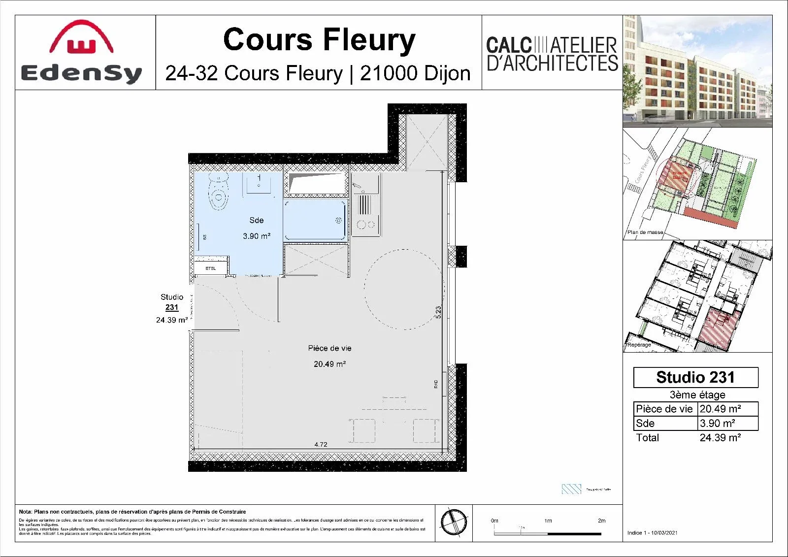 Flat Cours Fleury in Dijon