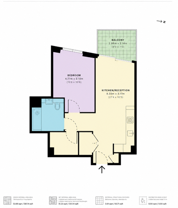 Flat Gillender Street in Greater London