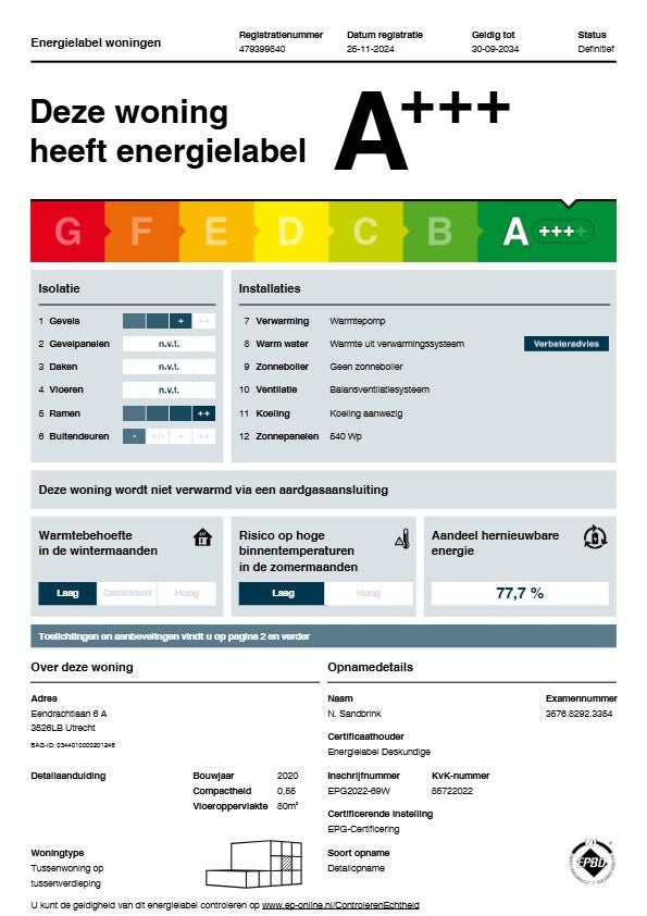 Appartement Eendrachtlaan 6 A in Utrecht