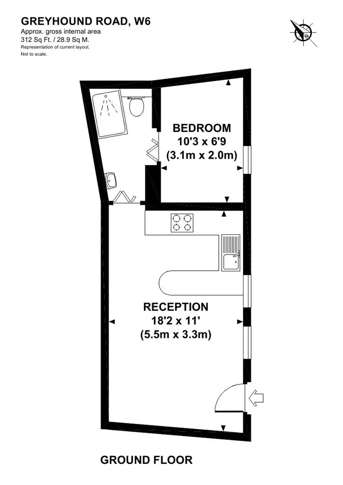 Flat Greyhound Road in Greater London